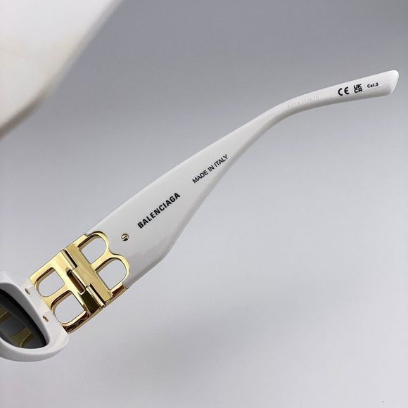 Balenciaga  BB0096S 011 Sunglasses White Gold Logo Grey Square Unisex main image 11